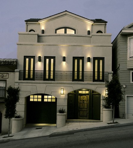New house at dusk